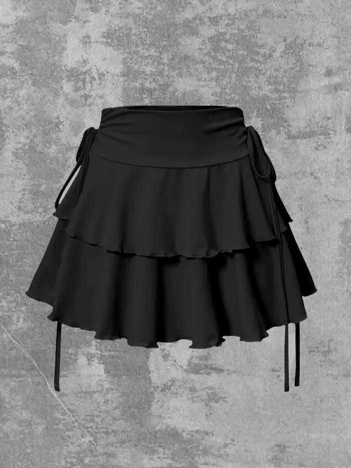 2025 nouvelle jupe de couleur unie femmes mode d'été en plein air polyvalent taille haute coupe ajus