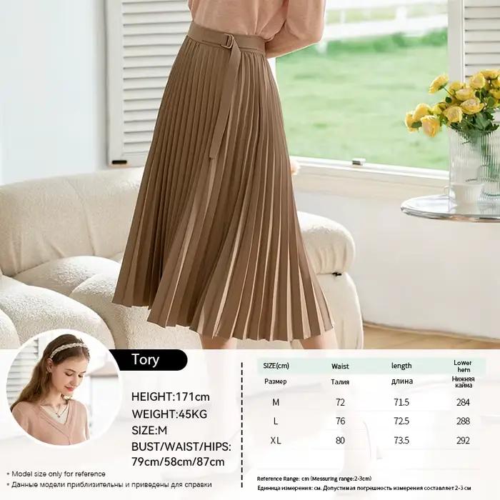 I Believe You-Jupe plissée taille haute pour femme, jupes trapèze minces, bas féminins élégants, dam