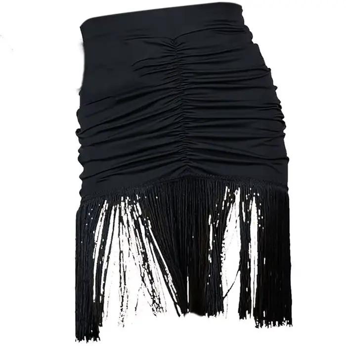 Jupe de brevLatine Noire à Franges pour Femme, Costume à Volants, de Salle de Bal, Régions ba, Samba