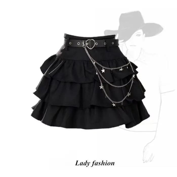 Vintage Denim jupe plissée femme LaceDesign a-ligne Y2k Mini jupe Streetwear américain épicé fille c
