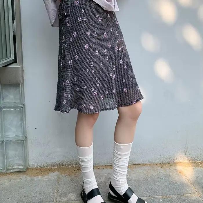 Jupe florale pour femmes, nouvelle jupe courte à taille haute en forme de A pour l'été