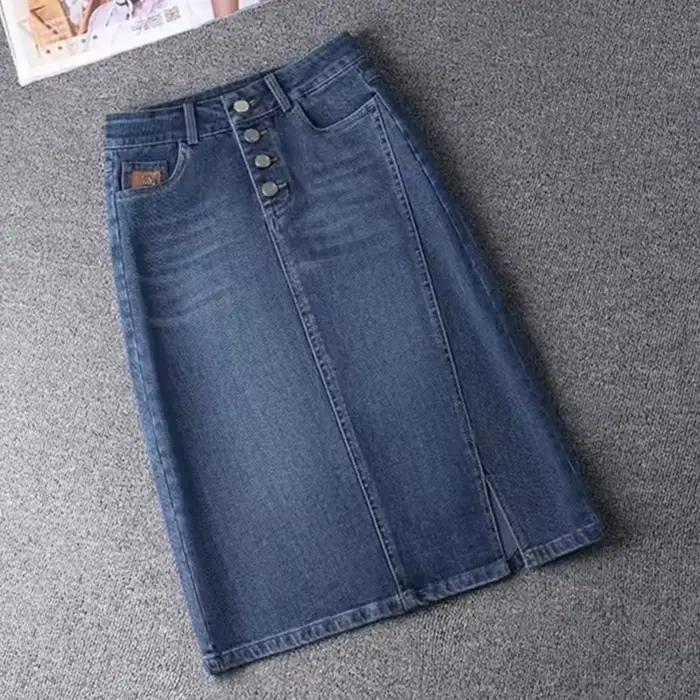 Jupe en jean taille haute fendue pour femme, jupes fourreau sexy, streetwear vintage, mode féminine,