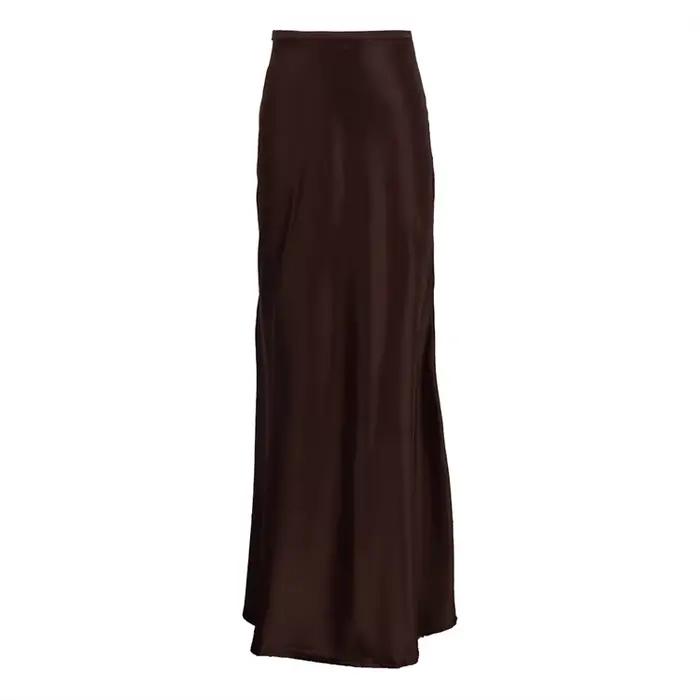 Jupe rétro taille haute, simple et polyvalente, enveloppée dans les hanches, drapée en Satin, nouvel
