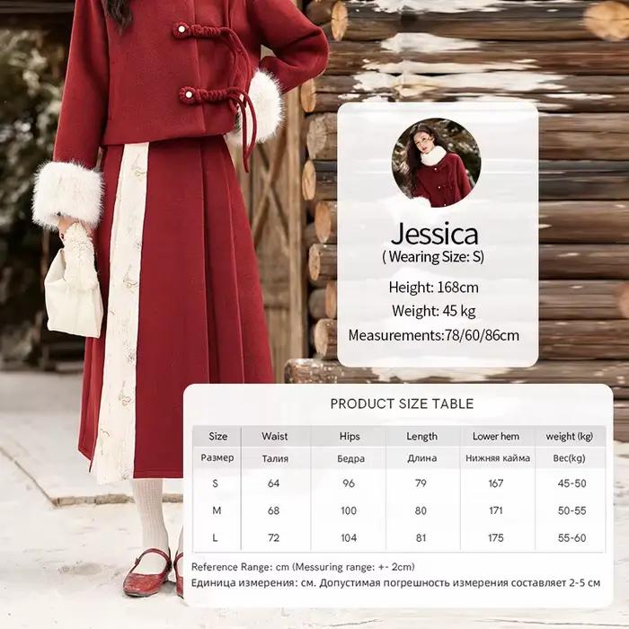 MISHOW-Veste en tweed, jupes mi-longues, col en fourrure, grenouille, manteau court, clip en coton, 