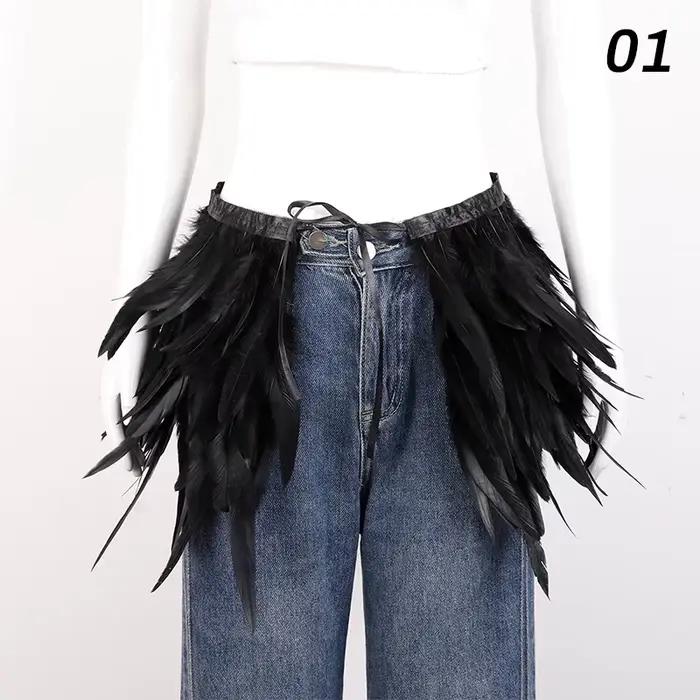 Jupe de plumes de Festival, boule de maquillage d'halloween, Costume Punk gothique, accessoires de s