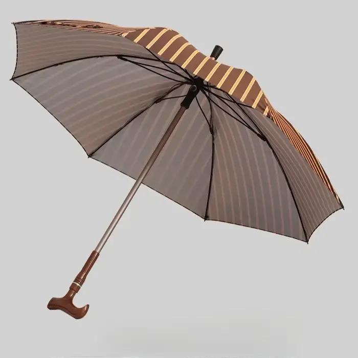 Parapluie anti-alde à longue poignée pour vieil homme, anciers de marche, durable, rétro, multifonct