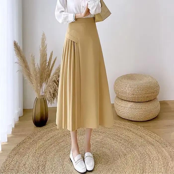 Taille haute femme jupes une ligne Midi jupe femme mode coréenne offre esthétique été chaud 2025 qua