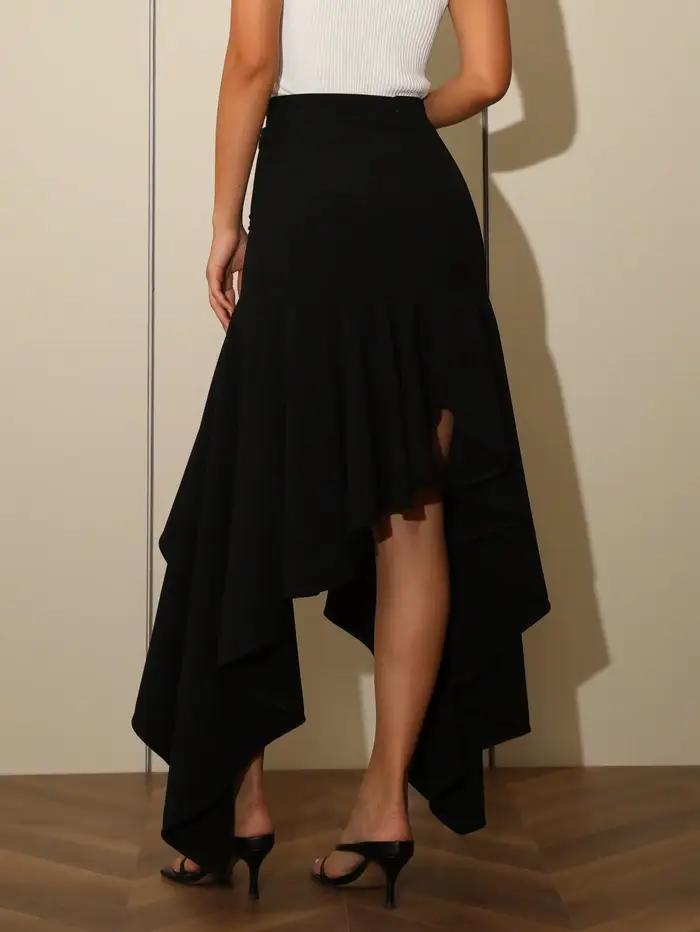 AEL-Jupe taille haute pour femme, jupe d'été pour femme, mode irrégulière, couleur unie, batterie, n