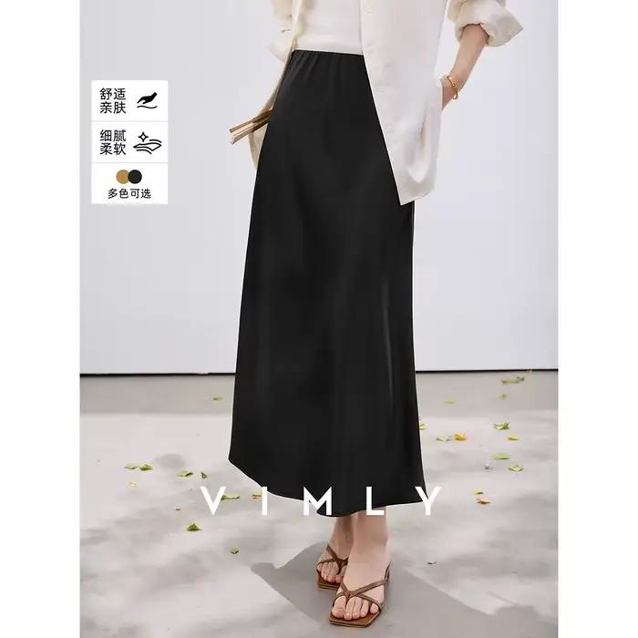 Jupe trapèze en satin VIMLY pour femme, nouvelle collection printemps 2026, élégante et minimaliste,