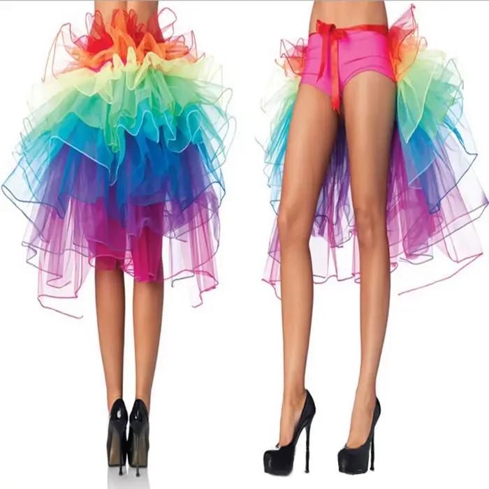 Jupe Tutu néon arc-en-ciel, fête Rave, danse, demi-agitation, Burlesque, Sexy, Clubwear