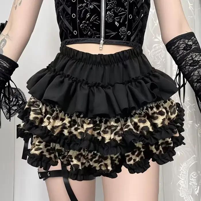 Y2K léopard Sexy jupe sous-culture femmes français Hotsweet Streetwear Patchwork Mini jupes haute ru