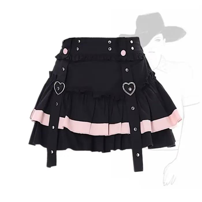 Jupes de gâteau froncées en forme de cœur pour femmes, taille haute, tout assressenti, vêtements de 