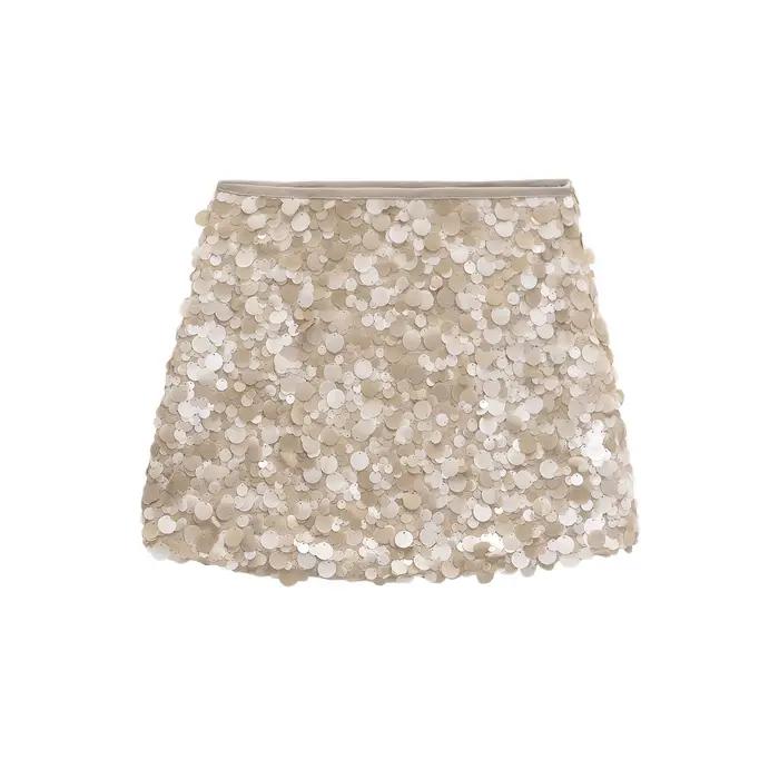 Mini jupe à paillettes solide pour femmes, nouvelle Collection Y2K, coupe cintrée, moulante, Clubwea