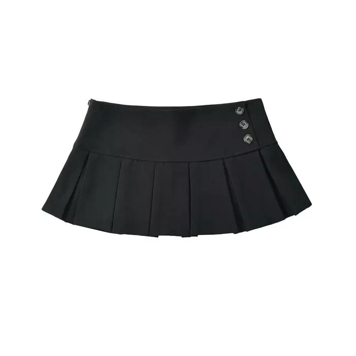 YENKYE – Mini jupe plissée rétro américaine pour femmes, Sexy, taille basse, jupes d'été Cool Girl Y