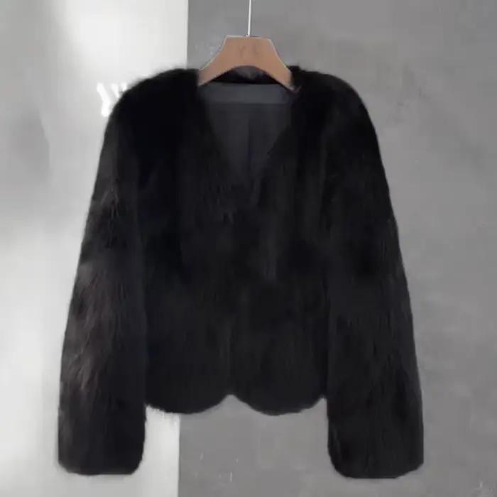Veste femme femmes mode moelleux fausse fourrure manteau pour femmes hiver élégant à manches longues