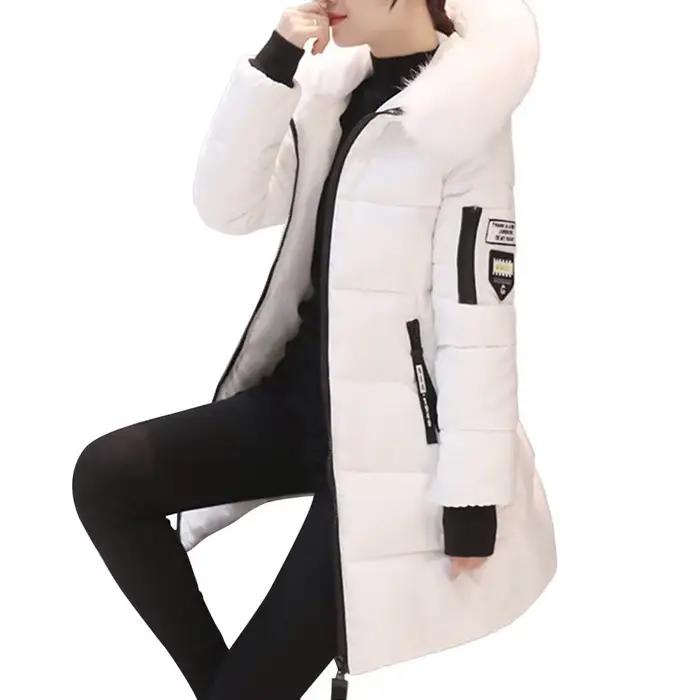Femmes vestes d'hiver vers le bas coton hauts à capuche grande taille Parkas Mujer manteaux Long man