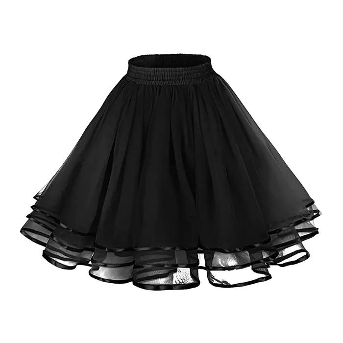 Jupe Tutu Trapèze pour Femme, Mini Jupe Plissée Évasée, Jupon en Tulle, Gaze de Ballet, Maille, ixde