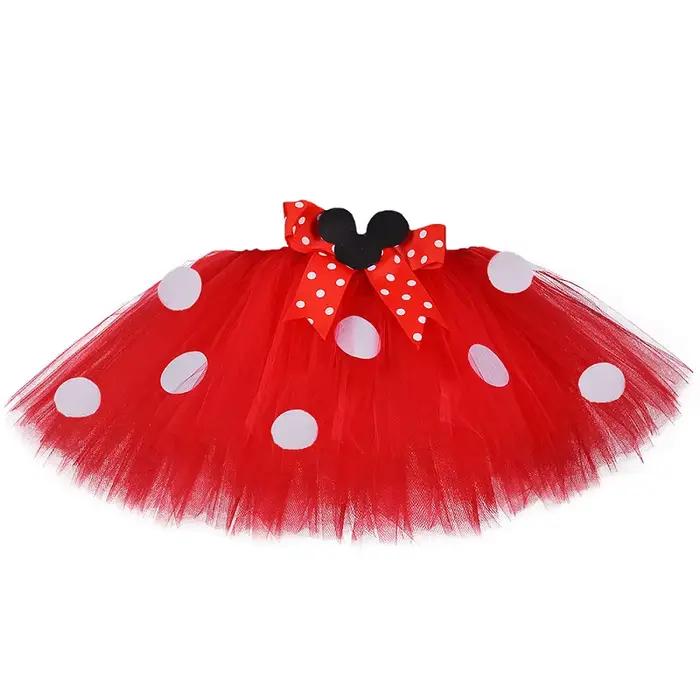 Jupe tutu rouge rose Minnie pour bébés filles, tenue à pois, jupes en tulle pour petites filles, cos