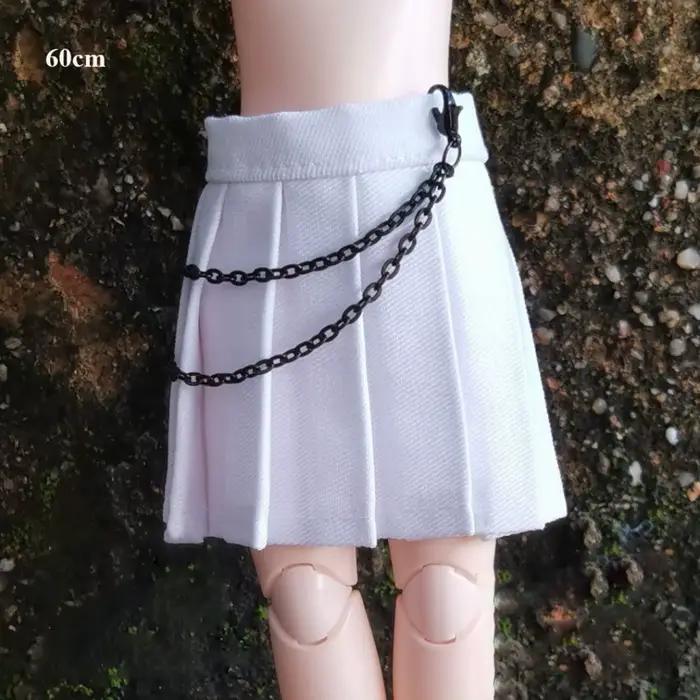 Jupe à double chaîne faite à la main, mini-jupe uniforme noire et blanche, accessoires de mode DIY p
