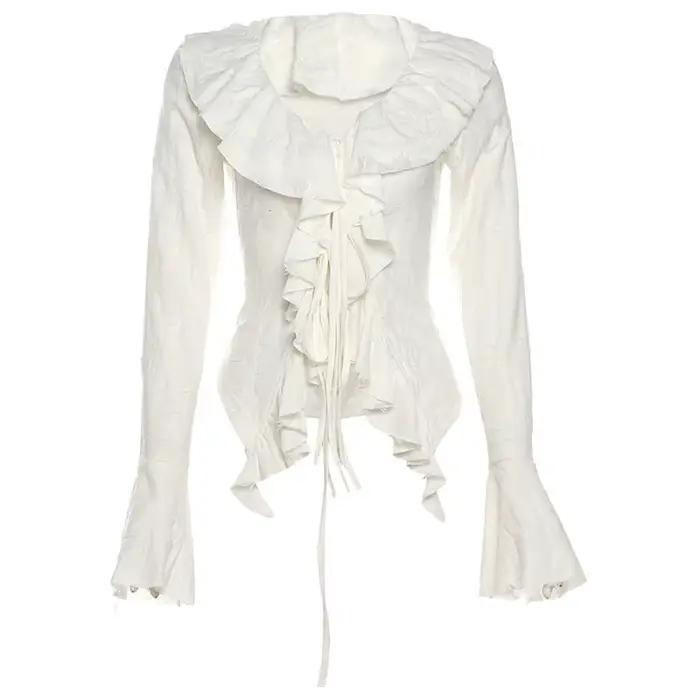 Nouvelles Blouses Sexy à Manches Longues pour Femmes, Esthétique Y2K, Tendance Streetwear Harajuku, 
