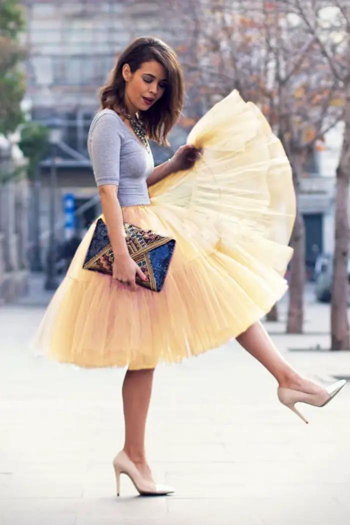 BABYONLINE jupe en Tulle moelleuse jupon adulte taille élastique sous-jupe couches mariée Midi Tutu 
