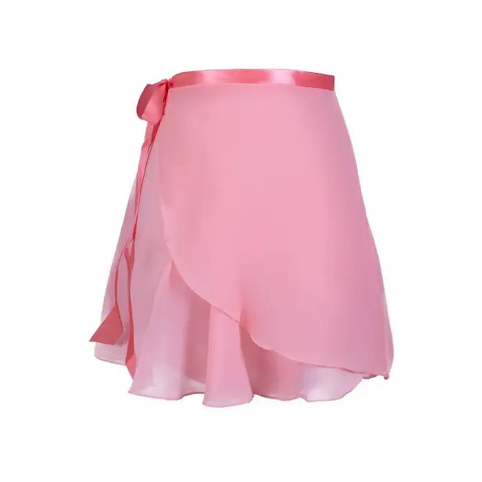 Adulte en mousseline de soie Ballet Tutu danse jupe femmes filles gymnastique jupe portefeuille form