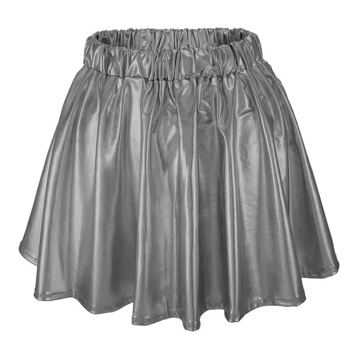 Jupe patineuse métallique brillante pour femmes, jupe patineuse, tenue de carnaval, tenue de rave, j