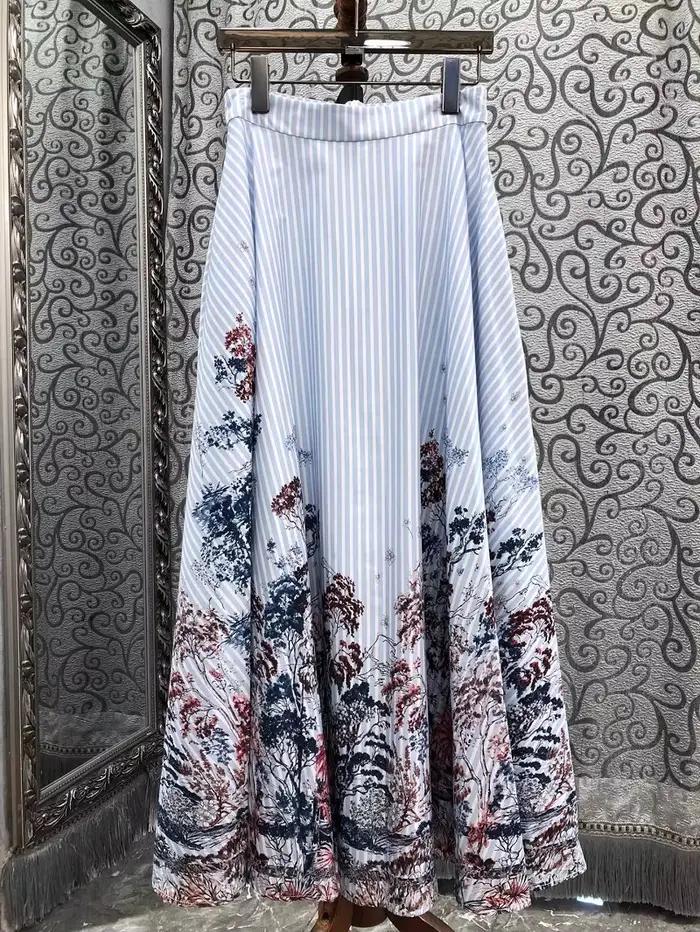 100% coton jupes longues 2025 printemps mode Style femmes Vintage imprimé Floral taille haute longue