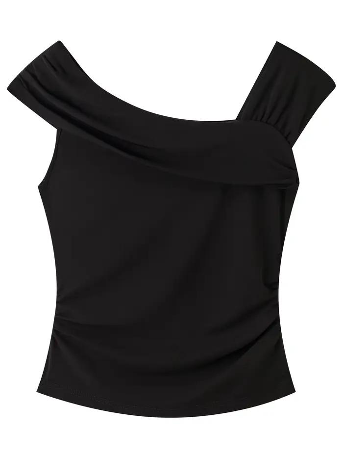 ZIQIAO Ensemble jupe et haut en maille à col roulé, coupe asymétrique, taille cintrée, pour femme, n