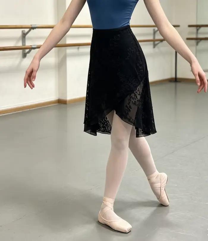 Jupe de danse de Ballet pour femmes, robe justaucorps de danse multicolore en dentelle imprimée de h