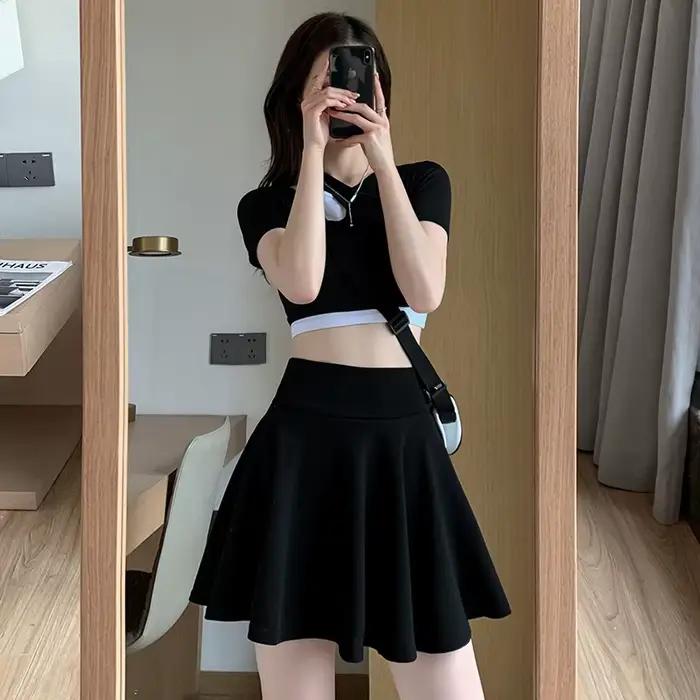 Jupes d'été pour femmes, mode Sexy, Mini jupes de soleil plissées élastiques pour écolière, uniforme