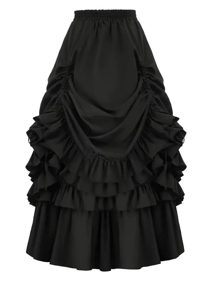 Jupe courte plissée style gothique victorien rétro rock pour femme, costume de cosplay de scène de f