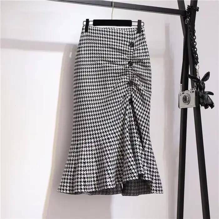 Jupes mi-longues pour femmes, vêtements esthétiques, Chic et élégant, bon marché, Style coréen, haut