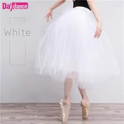 Femmes Ballet Tutu blanc ballerine danse Tutus taille élastique jupe adolescent adulte lyrique longu