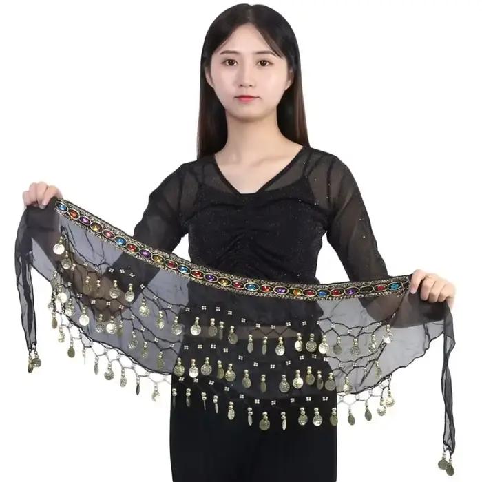 Jupe de brevdu Ventre pour Femme, Écharpe de Hanche, Ceinture Ronde, Costumes de Spectacle Féminin, 