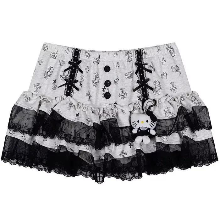 Nouvelle Jupe Femme Été 2026, Style Punk Y2K, Noire, Patchwork, Taille Haute, à Nœud, Coupe Slim, Fr