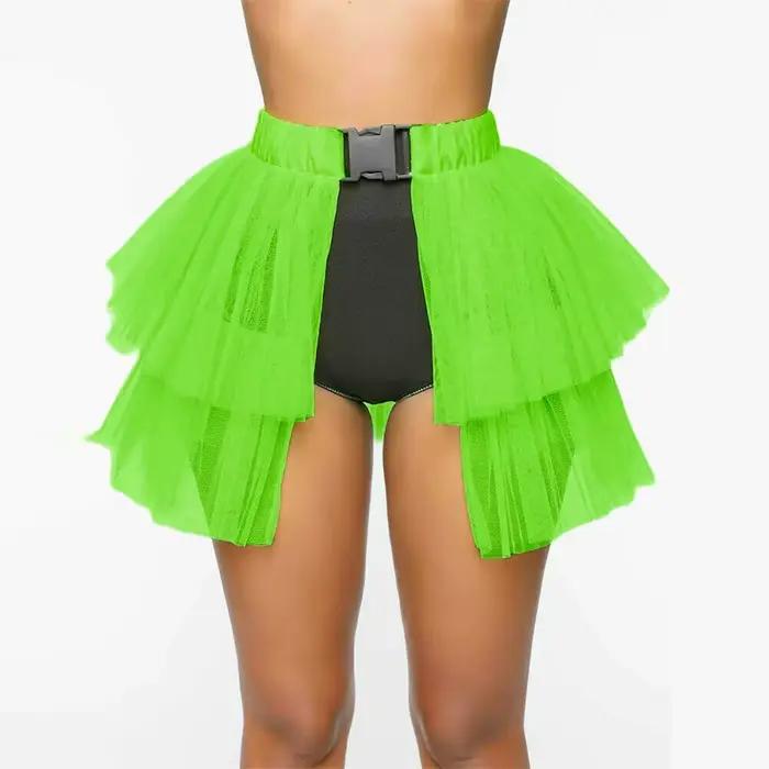Jupe Tutu en maille et Tulle pour femmes, jupe haute et basse, jupon de danse, sous-jupe moelleuse, 