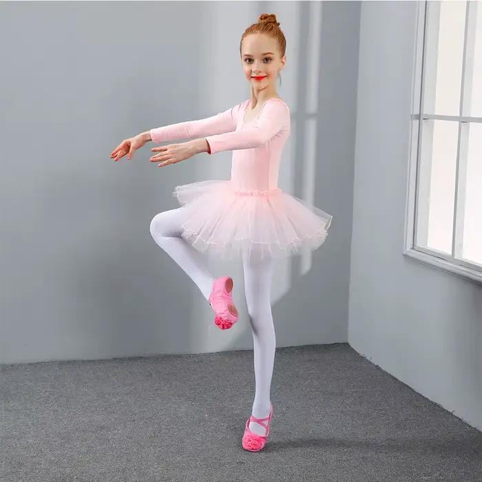 Robe Tutu de Ballet pour filles, vêtements de danse pour enfants, jupe de princesse d'entraînement, 