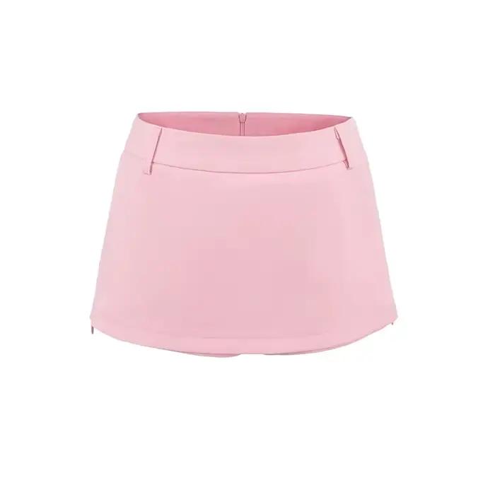 Mini-jupe sur mesure avec fermeture éclair latérale pour femmes, avec passants de ceinture