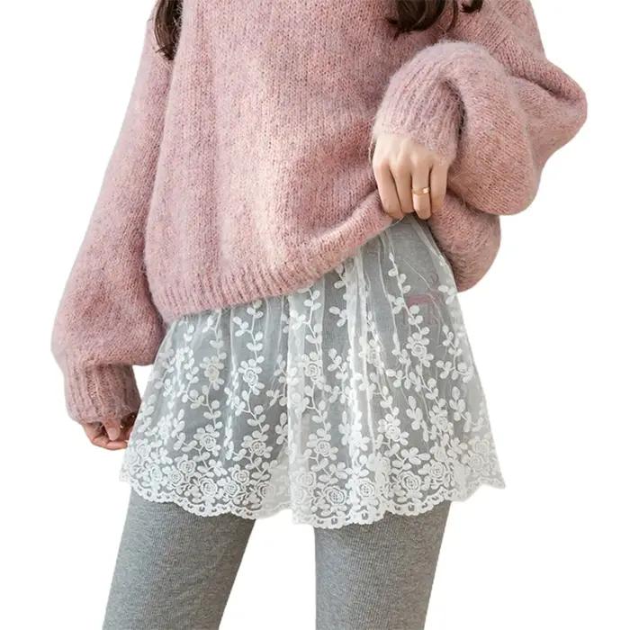 Prolongateur de jupe pour femme avec ourlet en dentelle, collection Printemps-Automne 2024, pour sup