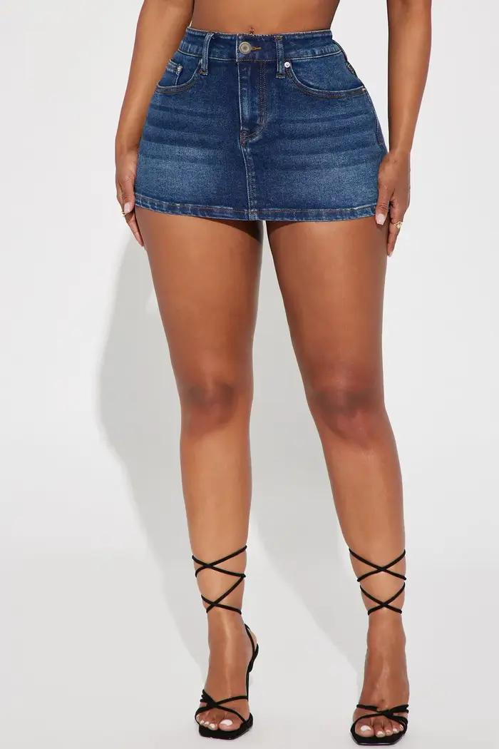 Mini jupes en Denim pour femmes, Vintage, Simple, taille haute, poches, Sexy, Streetwear, Slim Fit, 