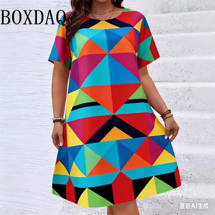 Robes à motifs géométriques et floraux de style ethnique pour femmes, collection été 2026, mode gran