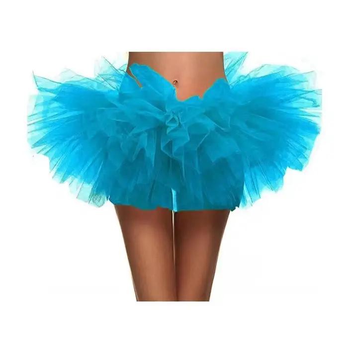 Demi-jupe Sexy pour femmes adultes, 5 couches, jupe bouffante en Tulle, courte, fête, boîte de nuit,
