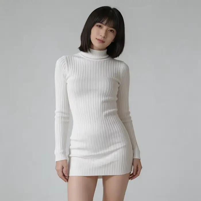 Mini-robe transparente sexy pour femme, jupe ajourée transparente blanche, moulante, longue jusqu'au