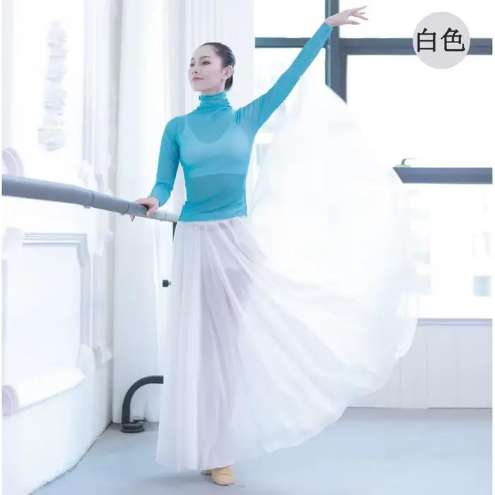 Jupe longue en mousseline de soie pour femmes, tenue de danse classique du ventre, résistante, assor