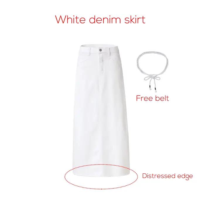 Jupe en denim de coton pour femme AP SS26, élégante