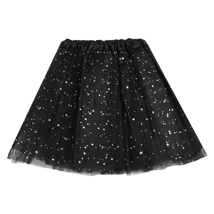 Jupe Tutu de danse pour femmes adultes, élégante, étoile, paillettes, maille unie, Tulle, élastique,