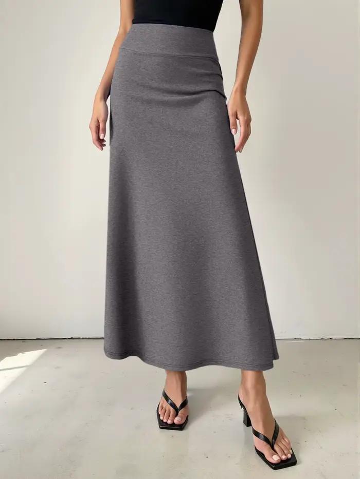 Jupe mi-longue pour femme, taille haute, coupe évasée, ourlet fluide, matière respirante, parfaite p