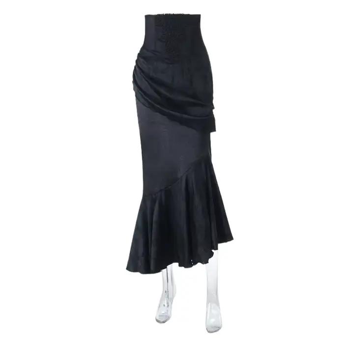 Jupes Maxi asymétriques, bas de centre commercial, fête gothique d'halloween, jupes sirène taille ha