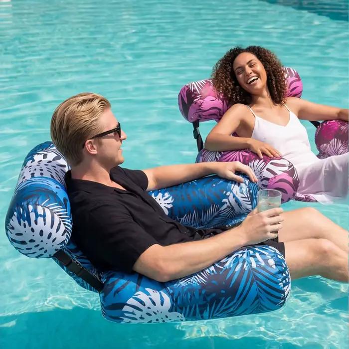 Chaise de piscine gonflable pour adulte, flotteur de relaxation pour lac, plage, jardin, fête, été, 